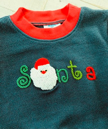 Santa French Knot Sweatshirt, Gray