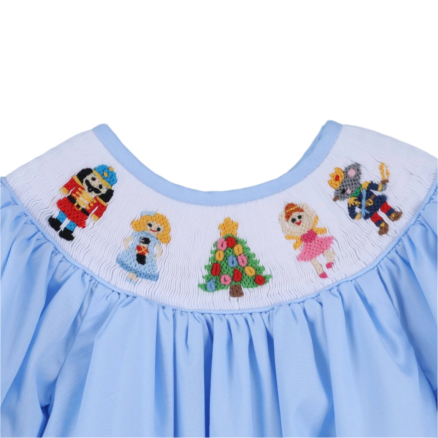 Christmas Smocked Romper, Blue