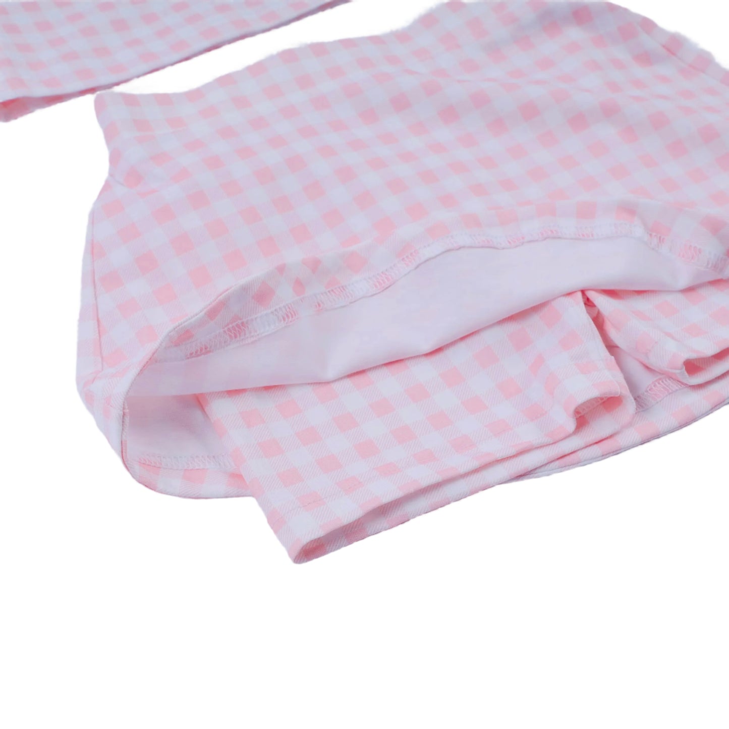 Classic Tennis Gingham Skort Set, Pink