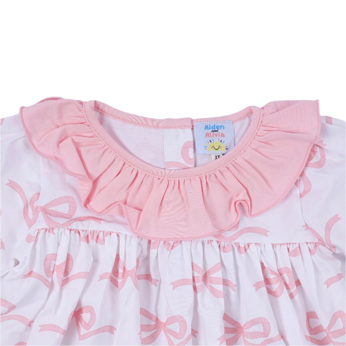 Ribbon Long Sleeve Dress, Pink