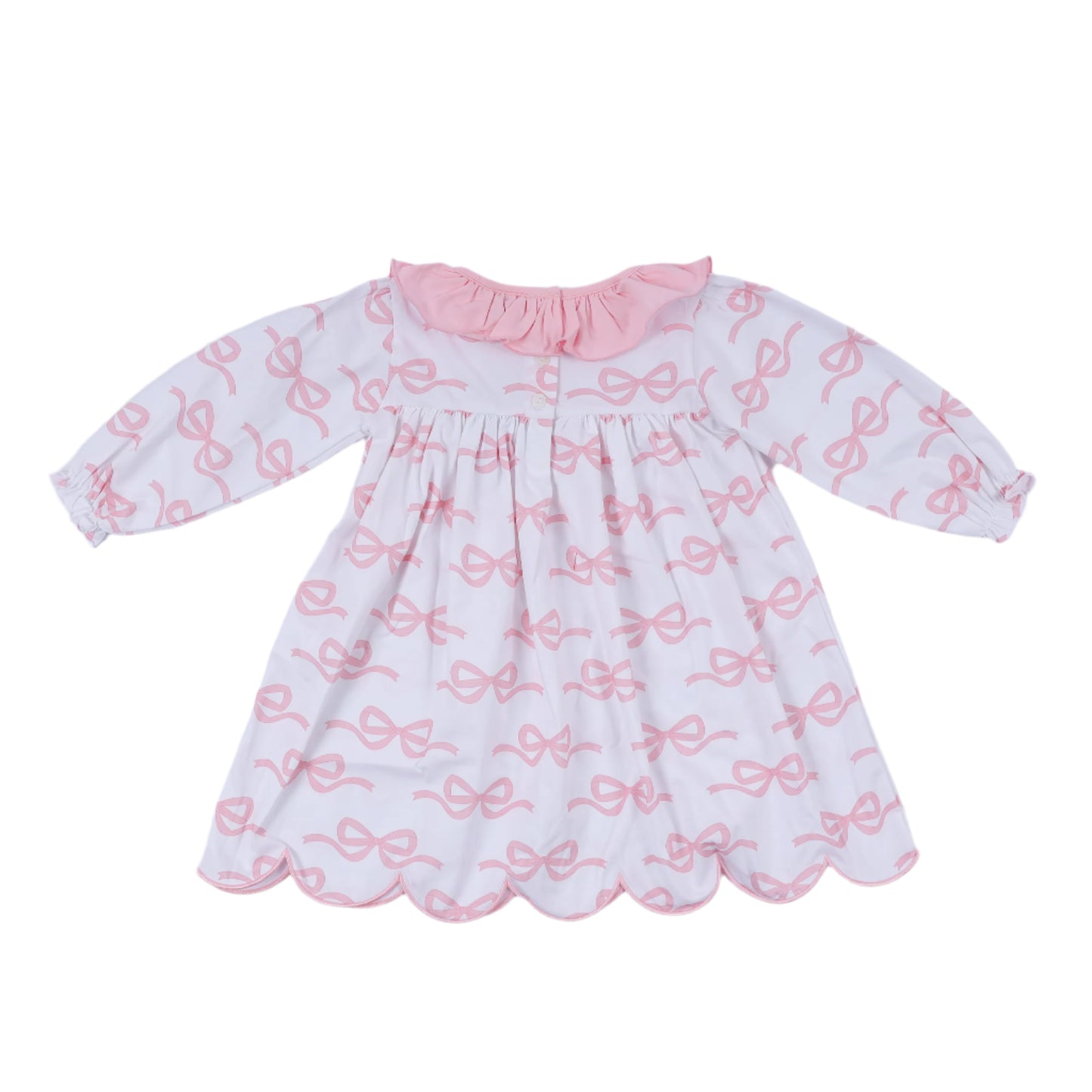 Ribbon Long Sleeve Dress, Pink