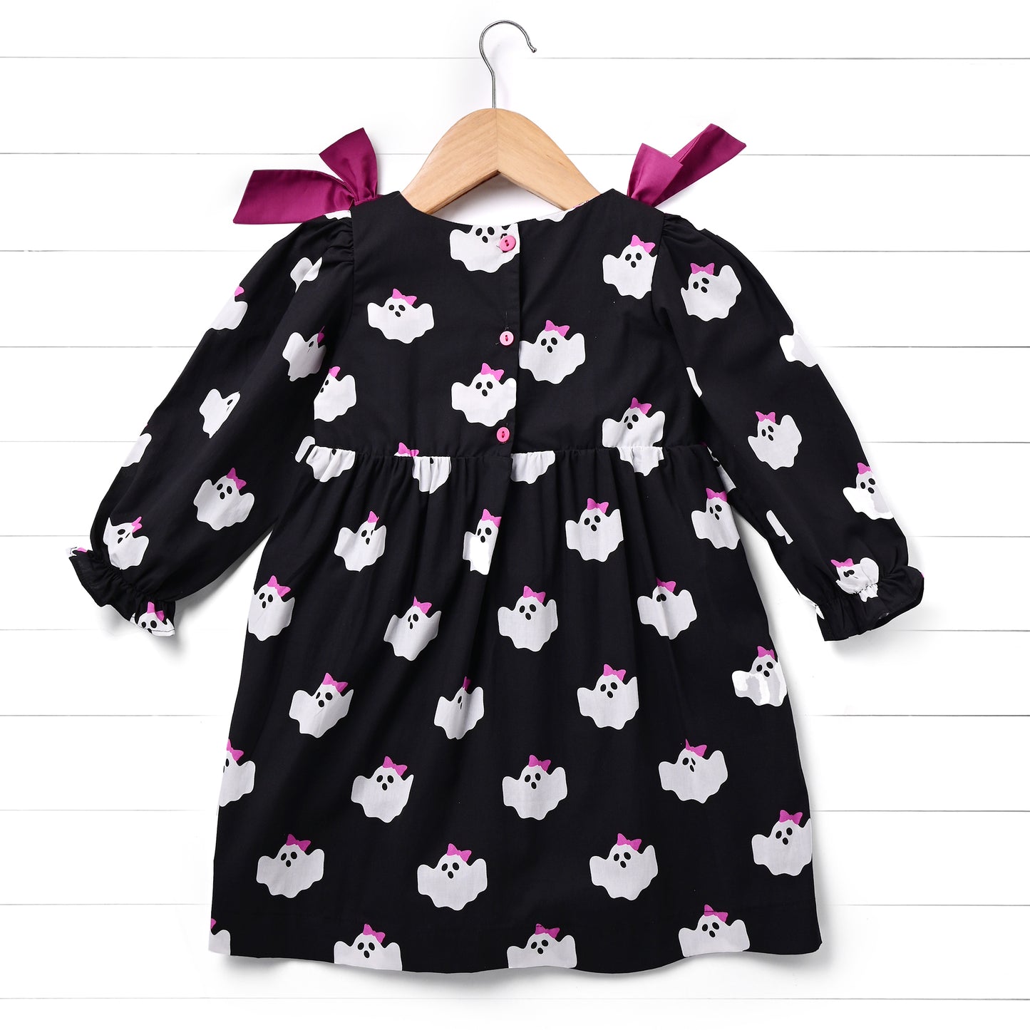 Ghost Pink Bow Dress, Black