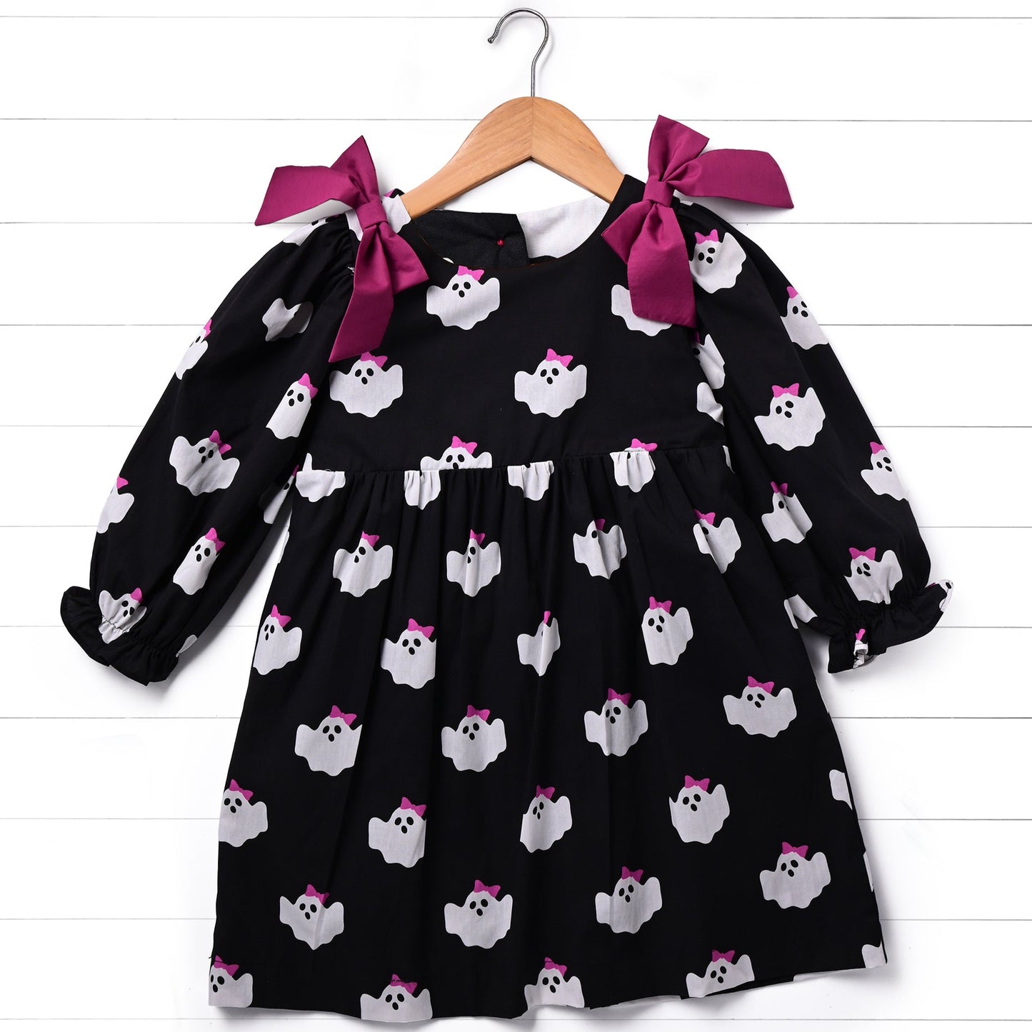 Ghost Pink Bow Dress, Black