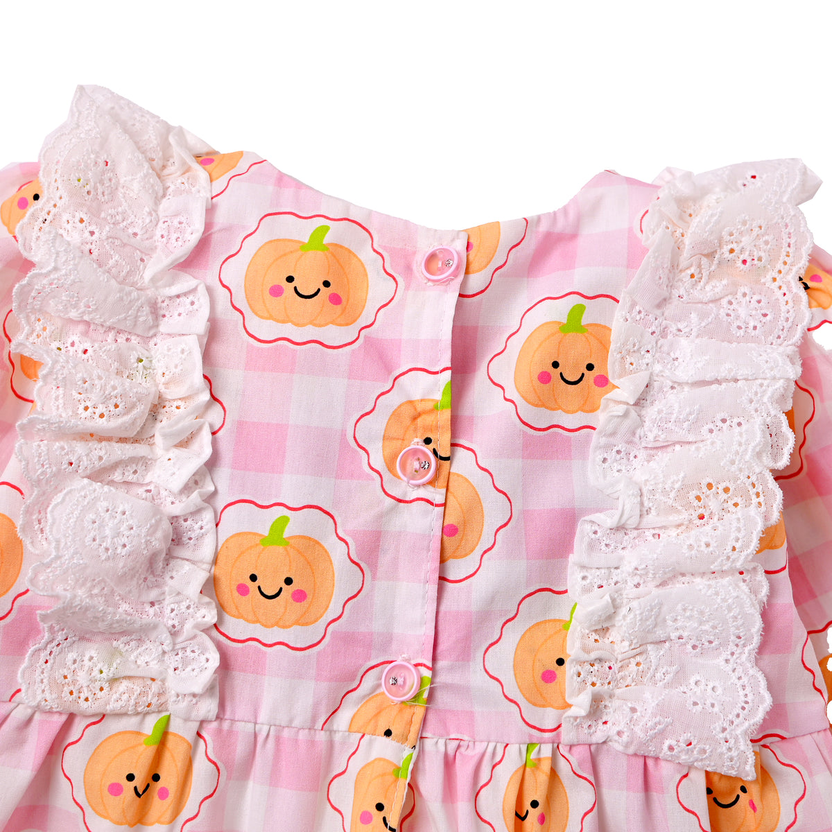 Pumpkin Gingham Dress, Pink