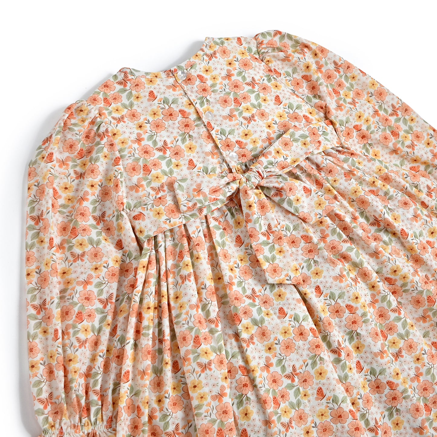 Thankful Smocked Dress, Orange