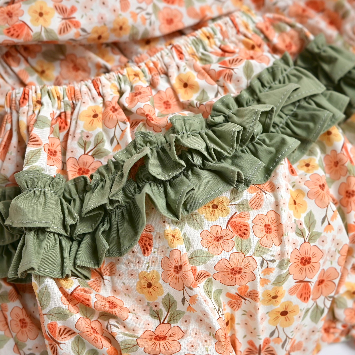 Thankful Smocked Diaper Set, Orange