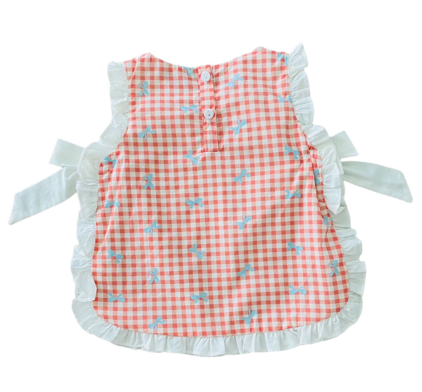 Gingham Floating Ties Short Set, Orange
