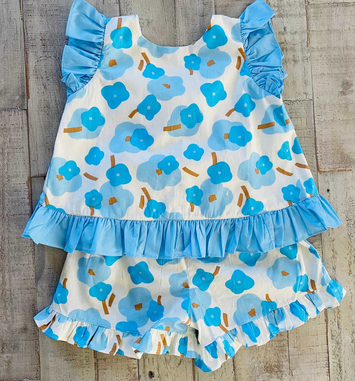 Simple Floral Short Set