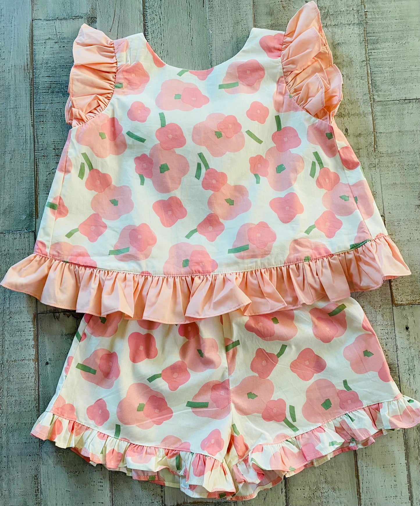 Simple Floral Short Set