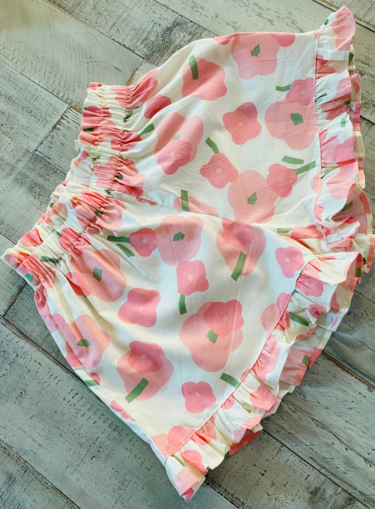 Simple Floral Short Set