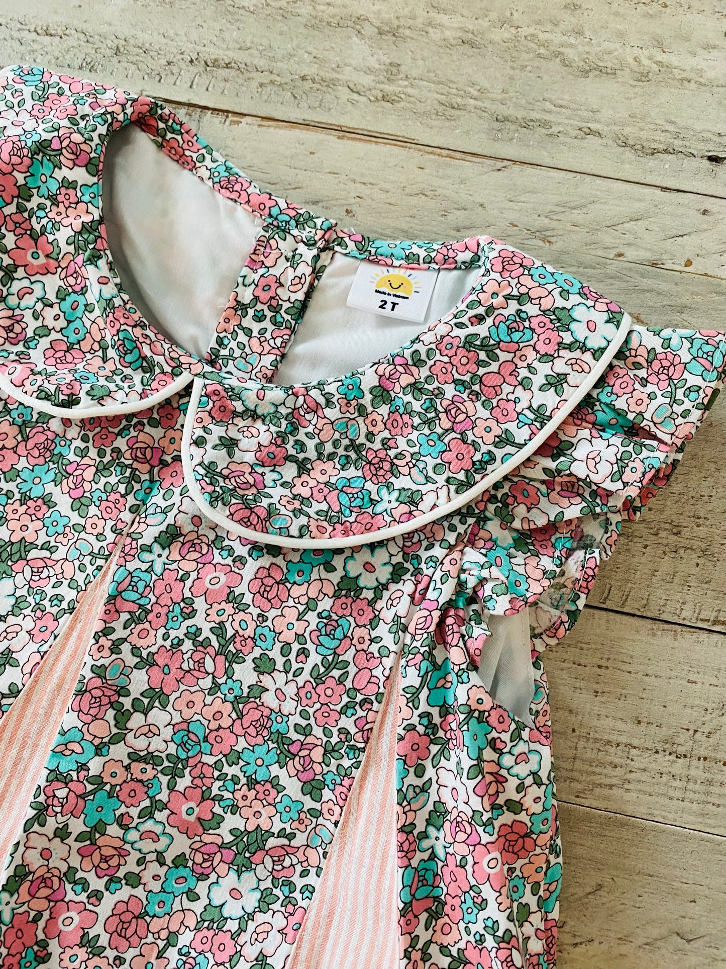 Floral Pin Stripe Diaper Set