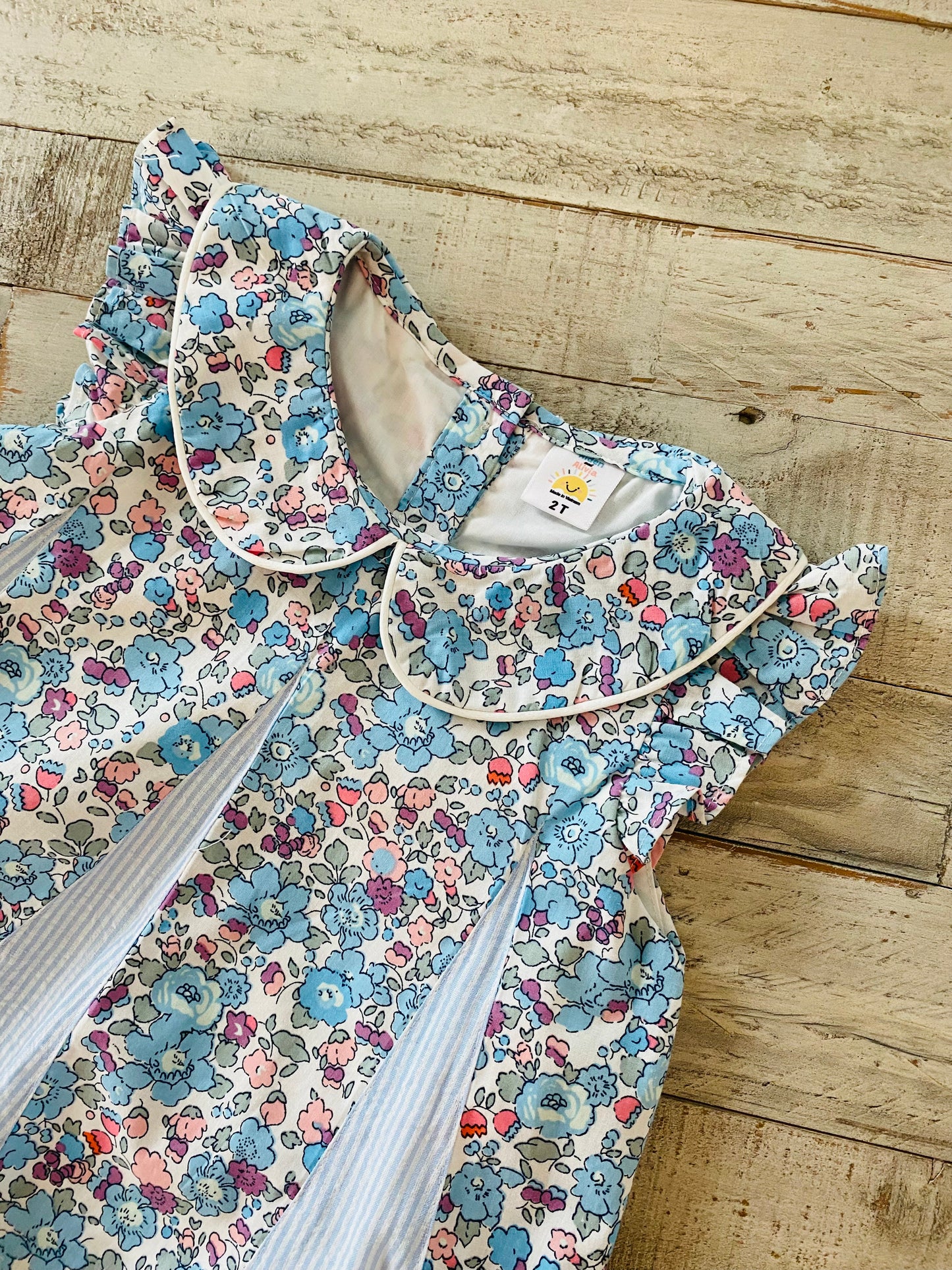 Floral Pin Stripe Diaper Set