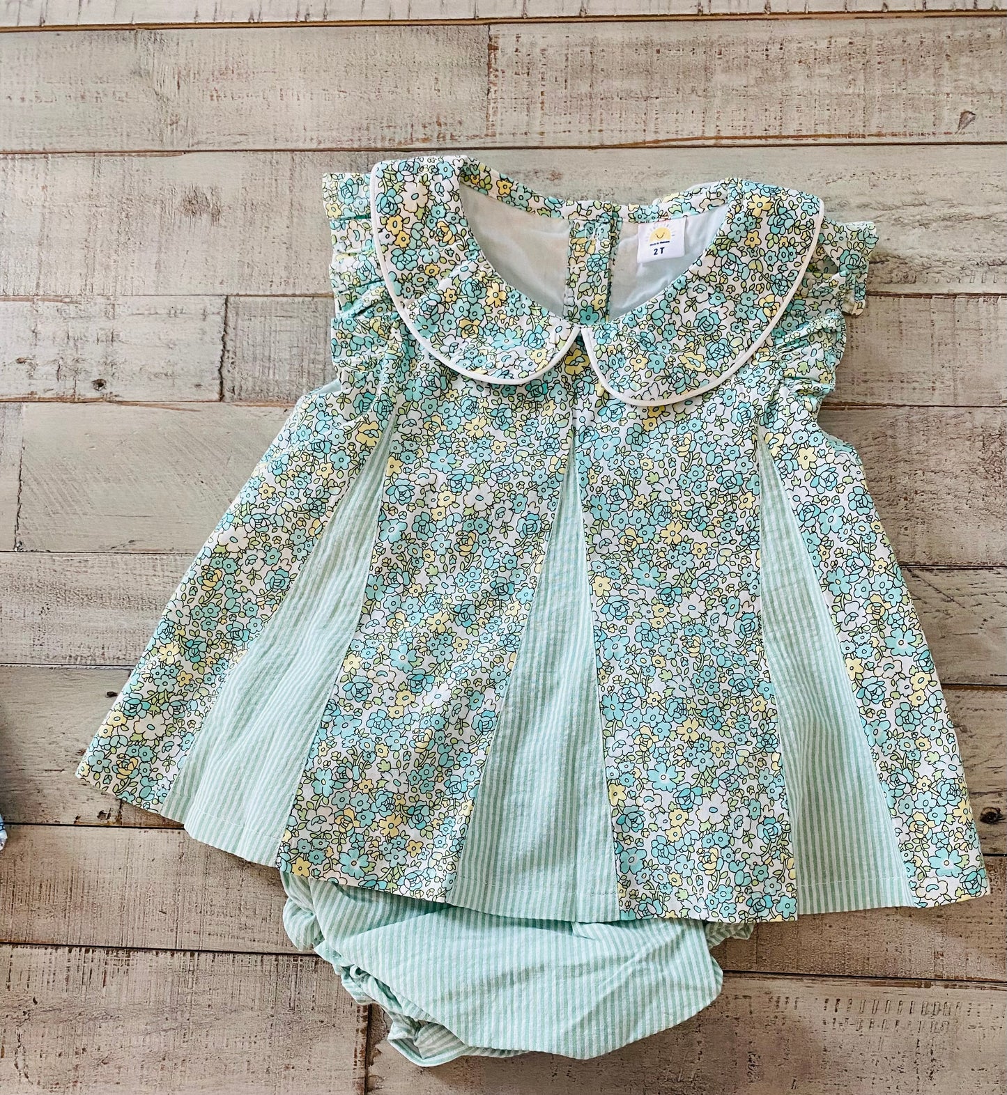 Floral Pin Stripe Diaper Set