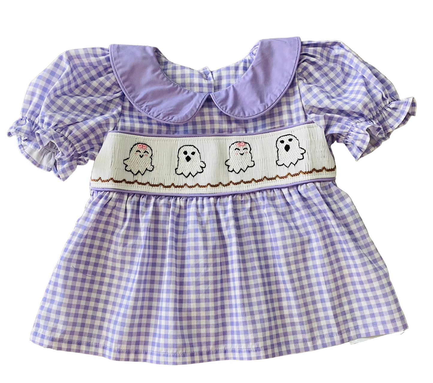 Ghost Smocked Diaper Set, Purple