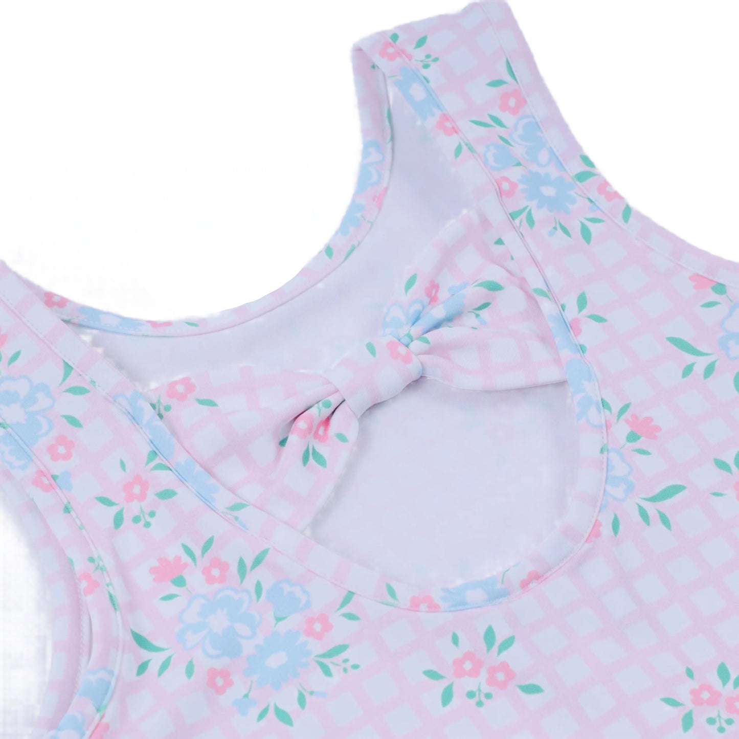 Classic Tennis Gingham Floral Skort Set, Pink