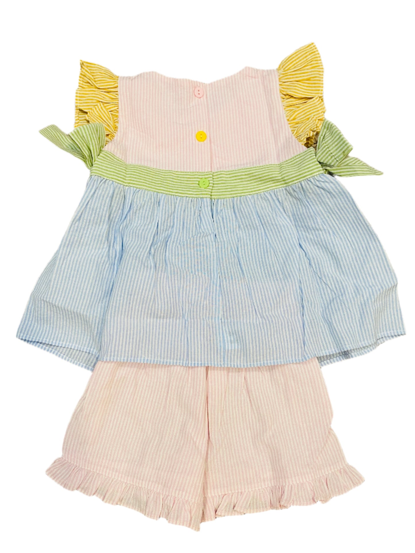 Spring Tie Seersucker Short Set