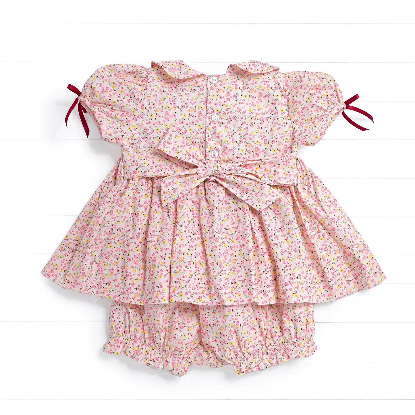 Triple Bow Smock, Diaper set