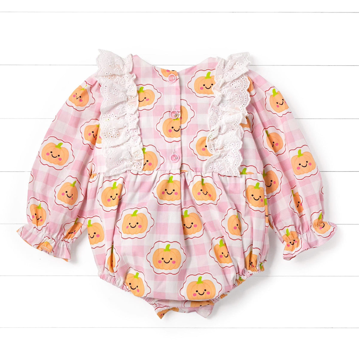 Pumpkin Gingham Bubbles, Pink