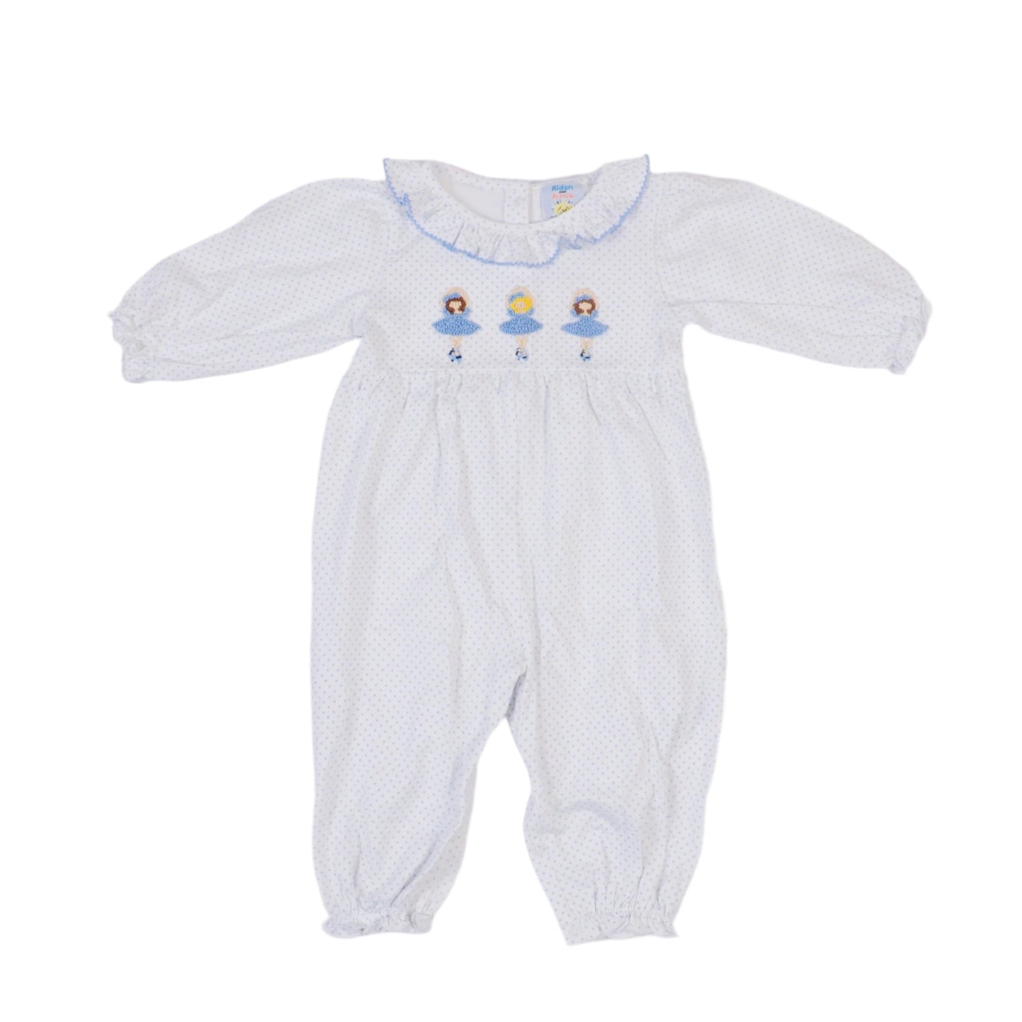 Polka Dot French Knot Ballerina, Blue