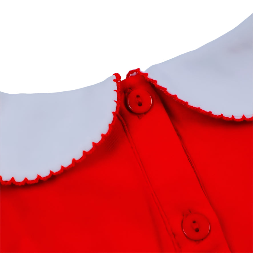 Candy Cane Collar Dress, Red