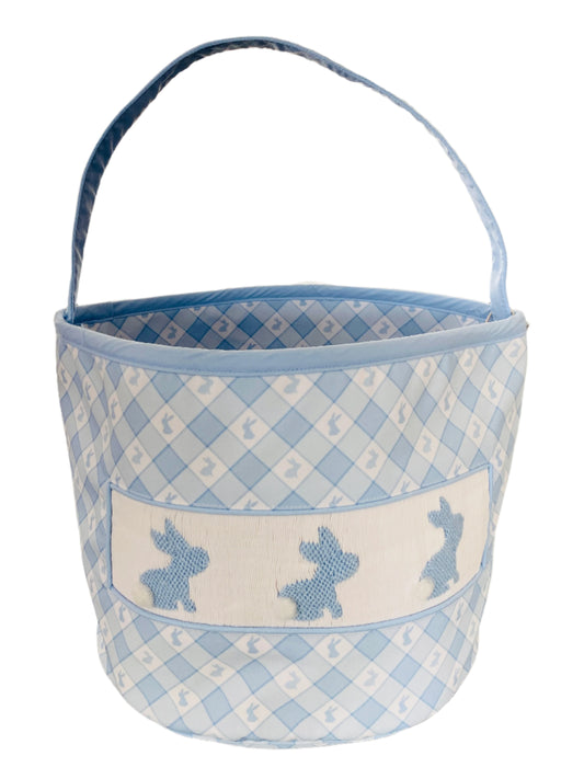 Easter Basket Smocked Bunny, Blue