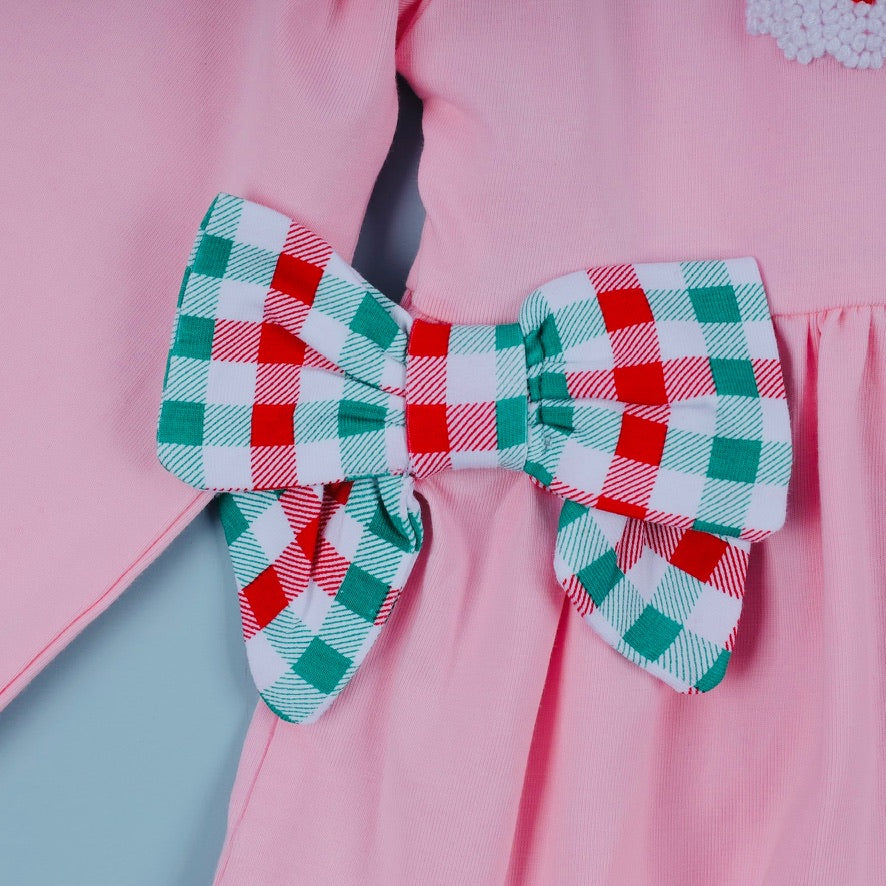 Triple Santa French Knot Pant Set, Pink