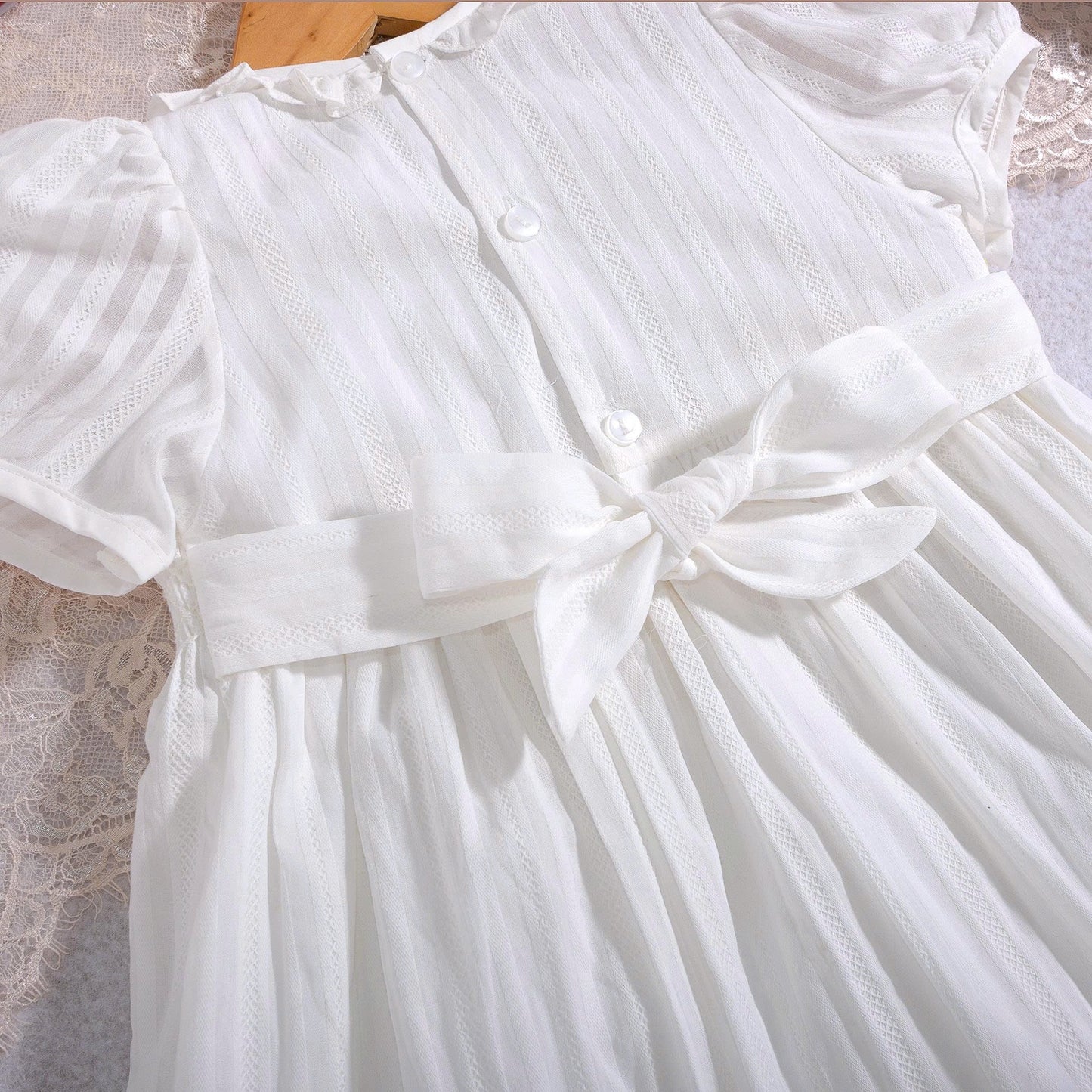 Rose Smock Dress, White