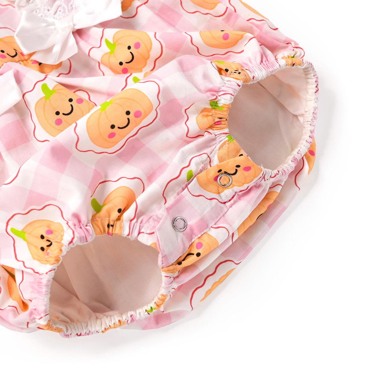 Pumpkin Gingham Bubbles, Pink