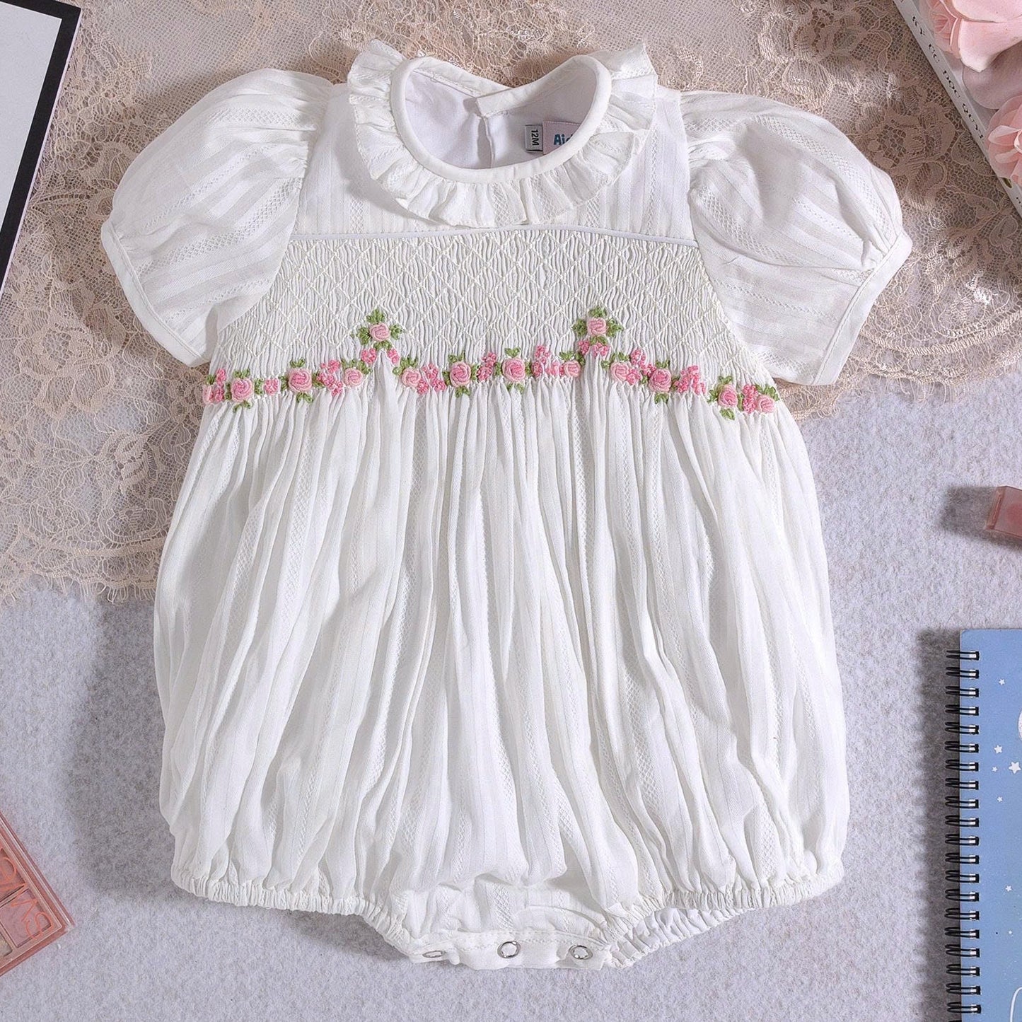 Rose Smock Bubble, White