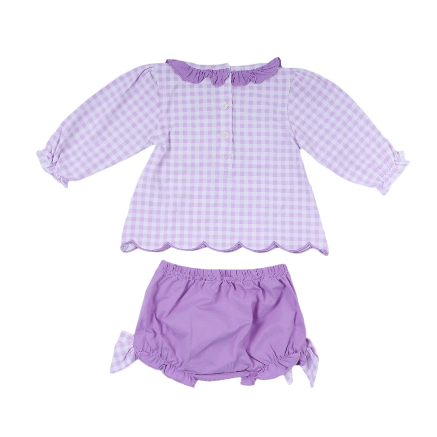 "TROUBLE" Smock Diaper Set, Pale Purple