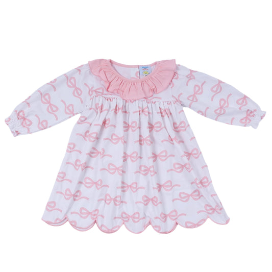 Ribbon Long Sleeve Dress, Pink