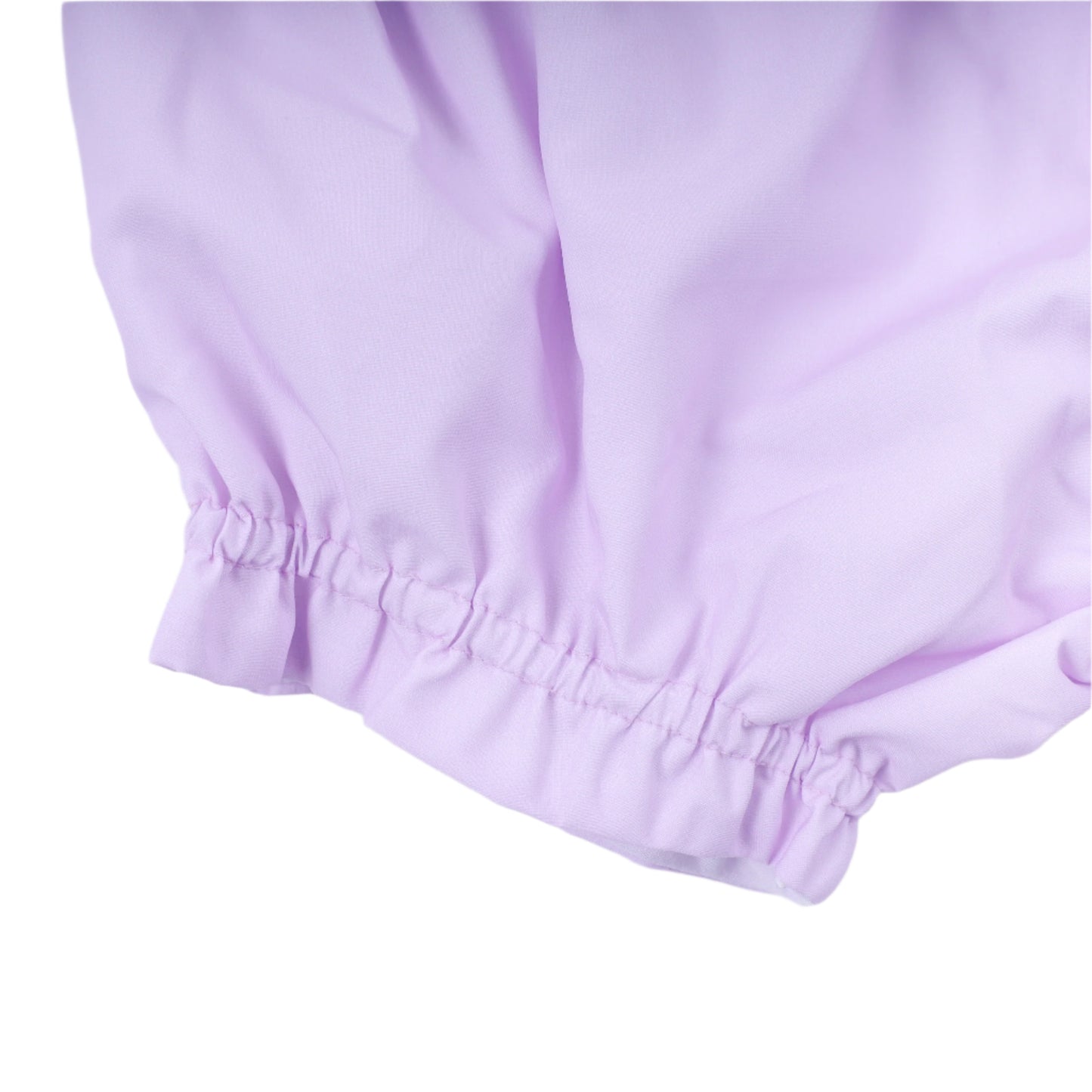 White Floral Tie Smocked Diaper Set, Lavender