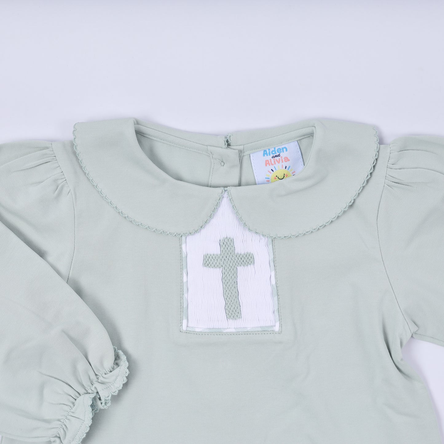 Cross Smocked Jogger Set, Sage