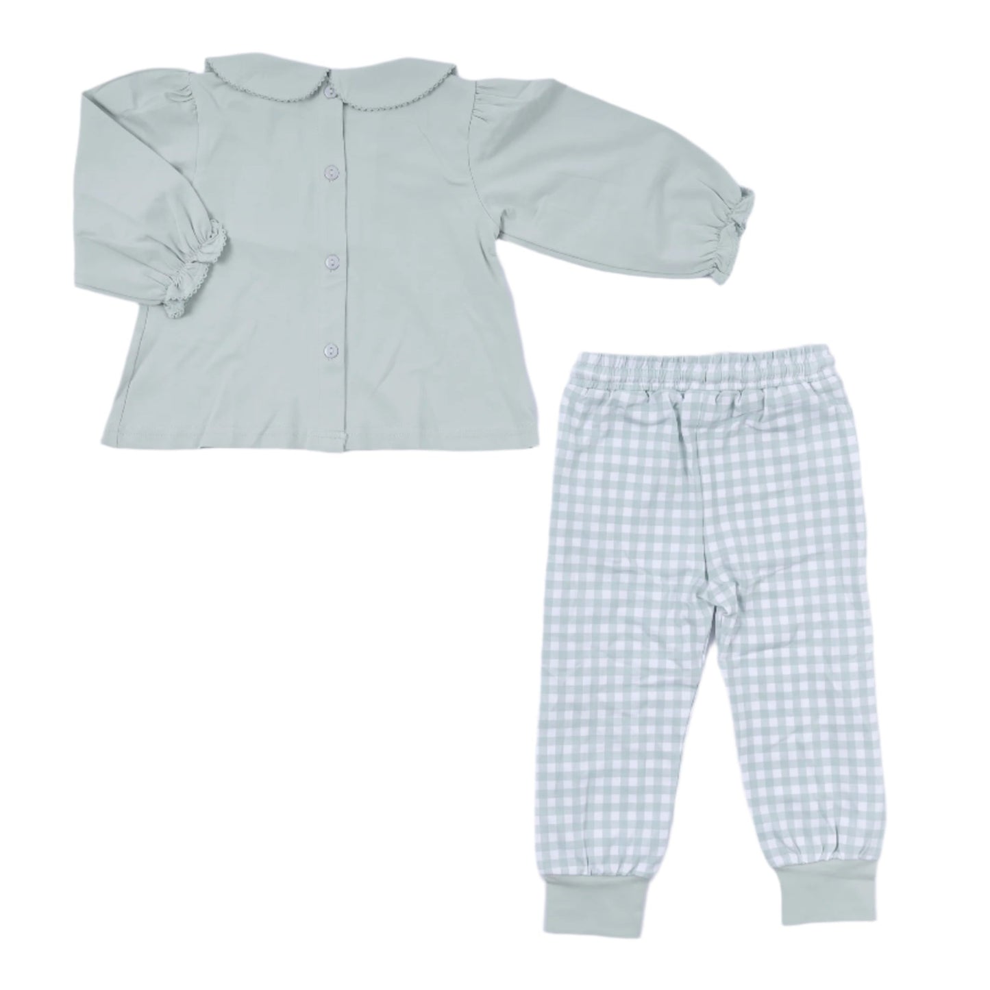 Cross Smocked Jogger Set, Sage