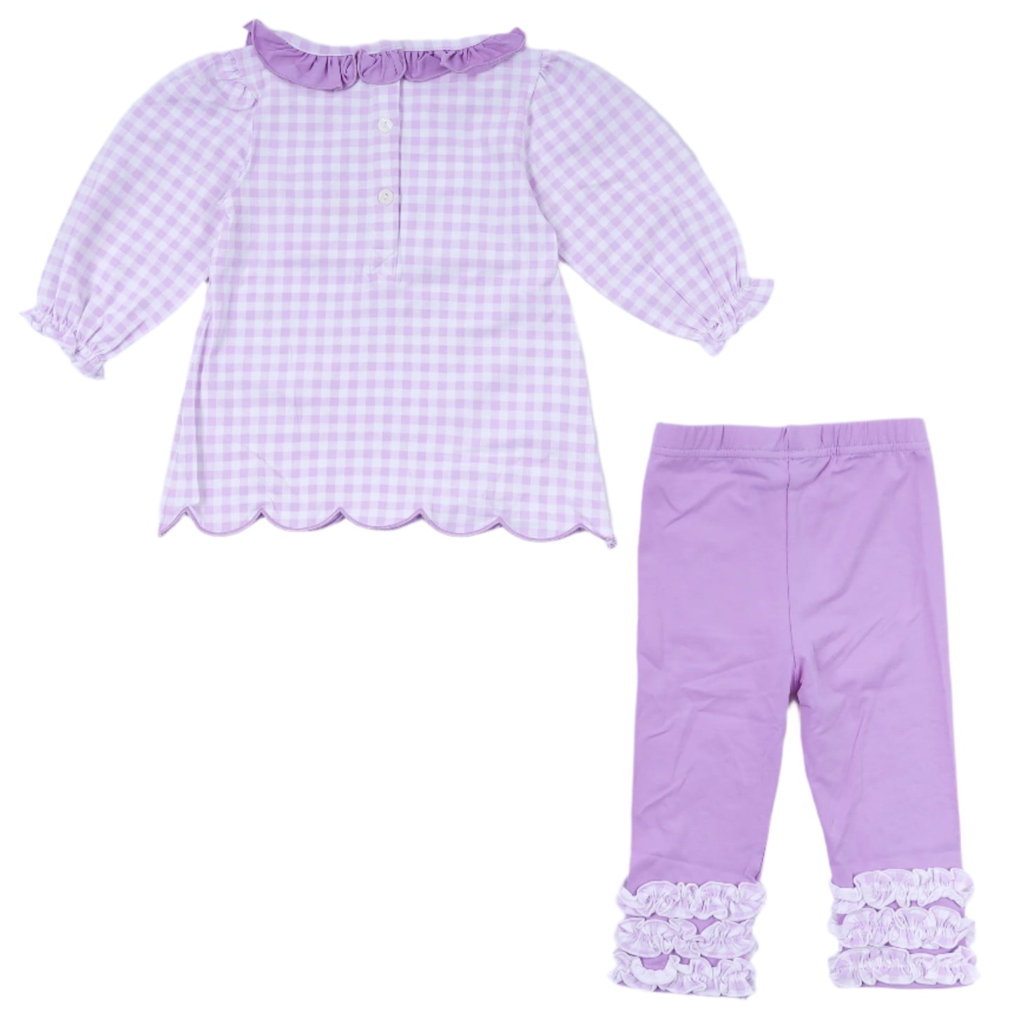 "TROUBLE" Smock Legging Set, Pale Purple