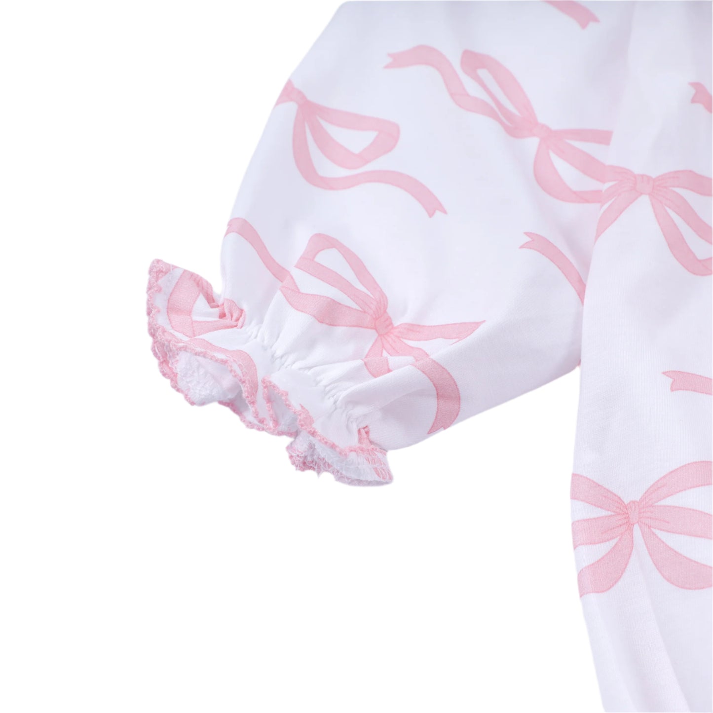 Ribbon Long Sleeve Bubble, Pink