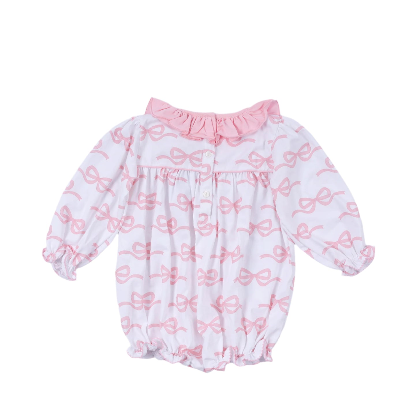 Ribbon Long Sleeve Bubble, Pink