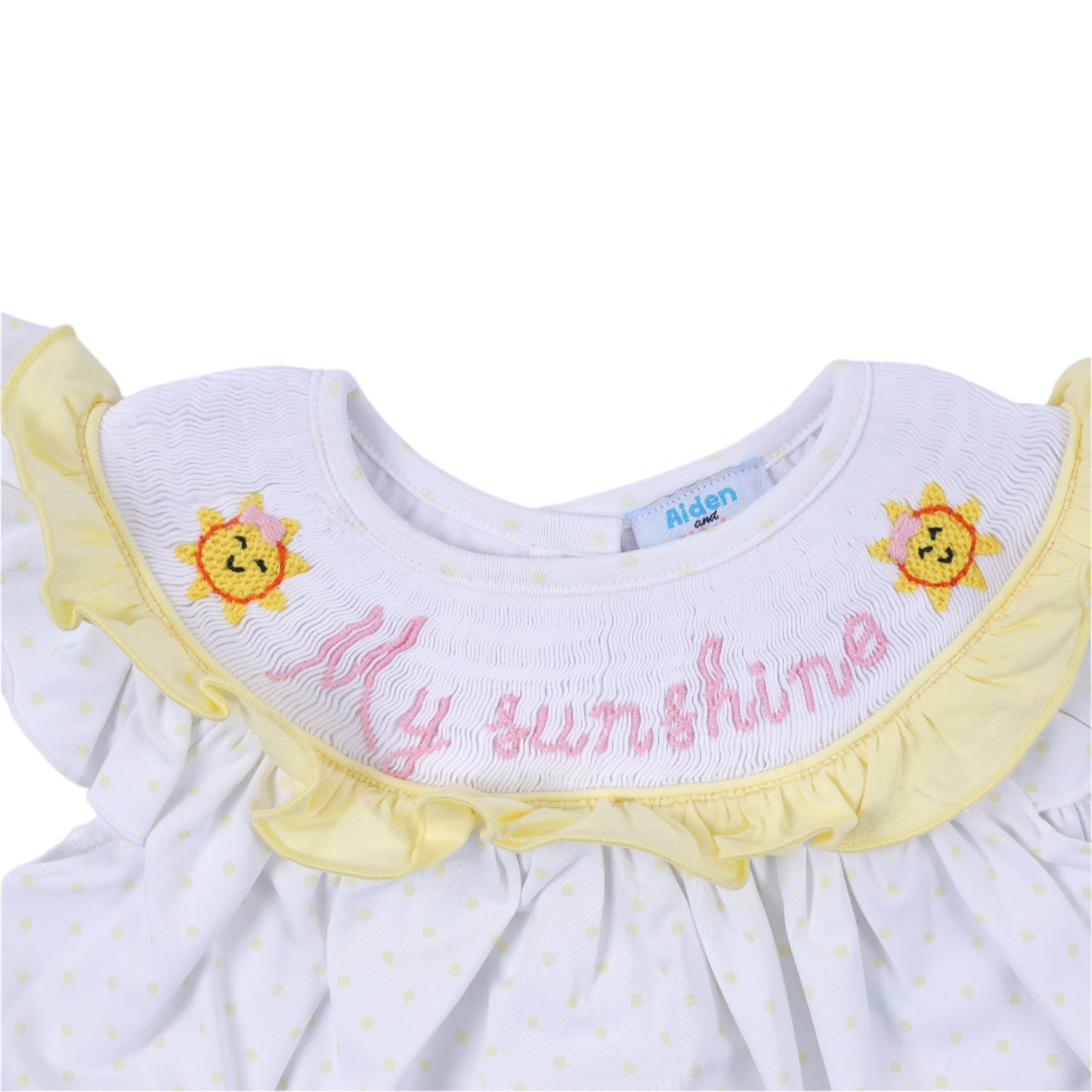 My Sunshine Smock Diaper Set, Pale Yellow