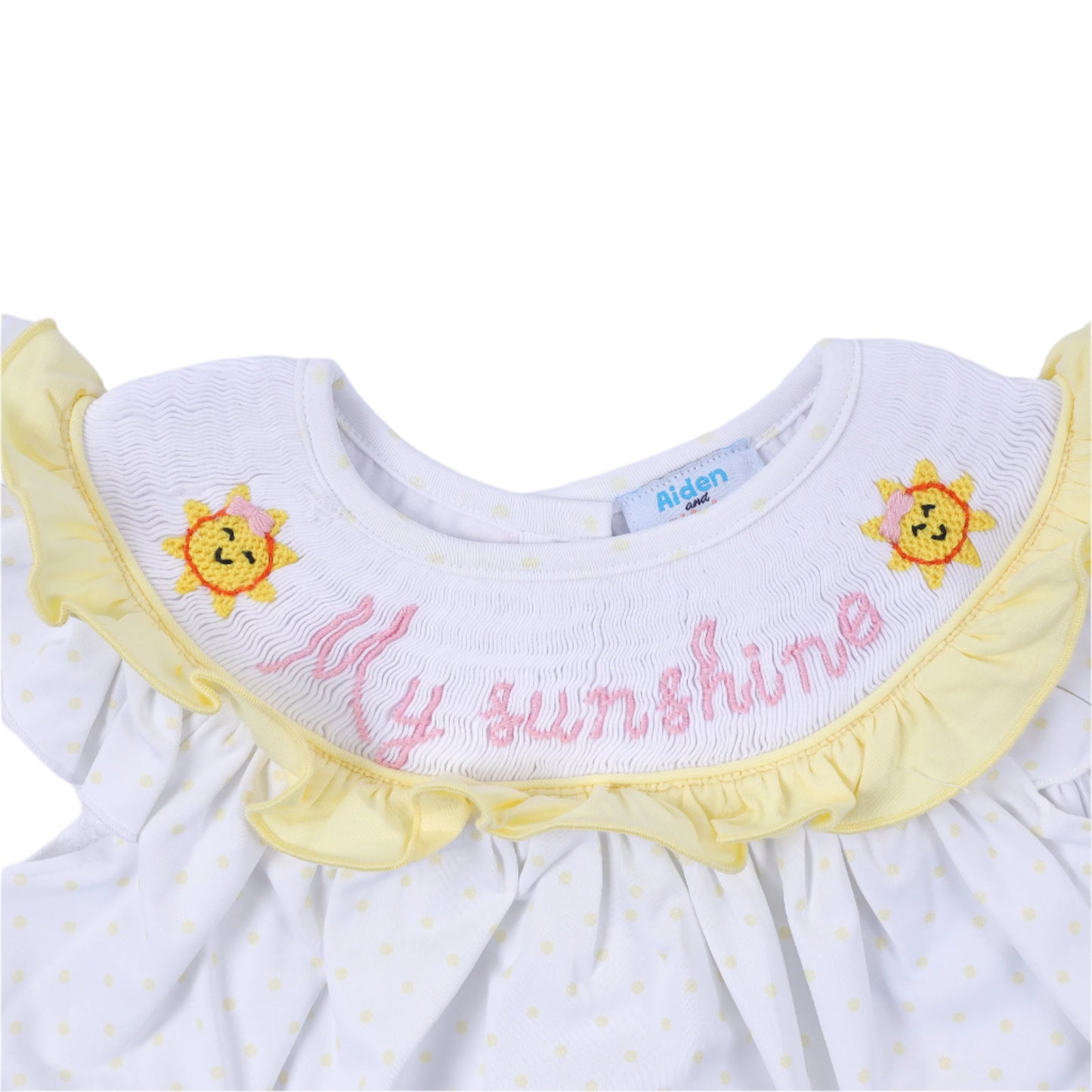 My Sunshine Smock Diaper Set, Pale Yellow