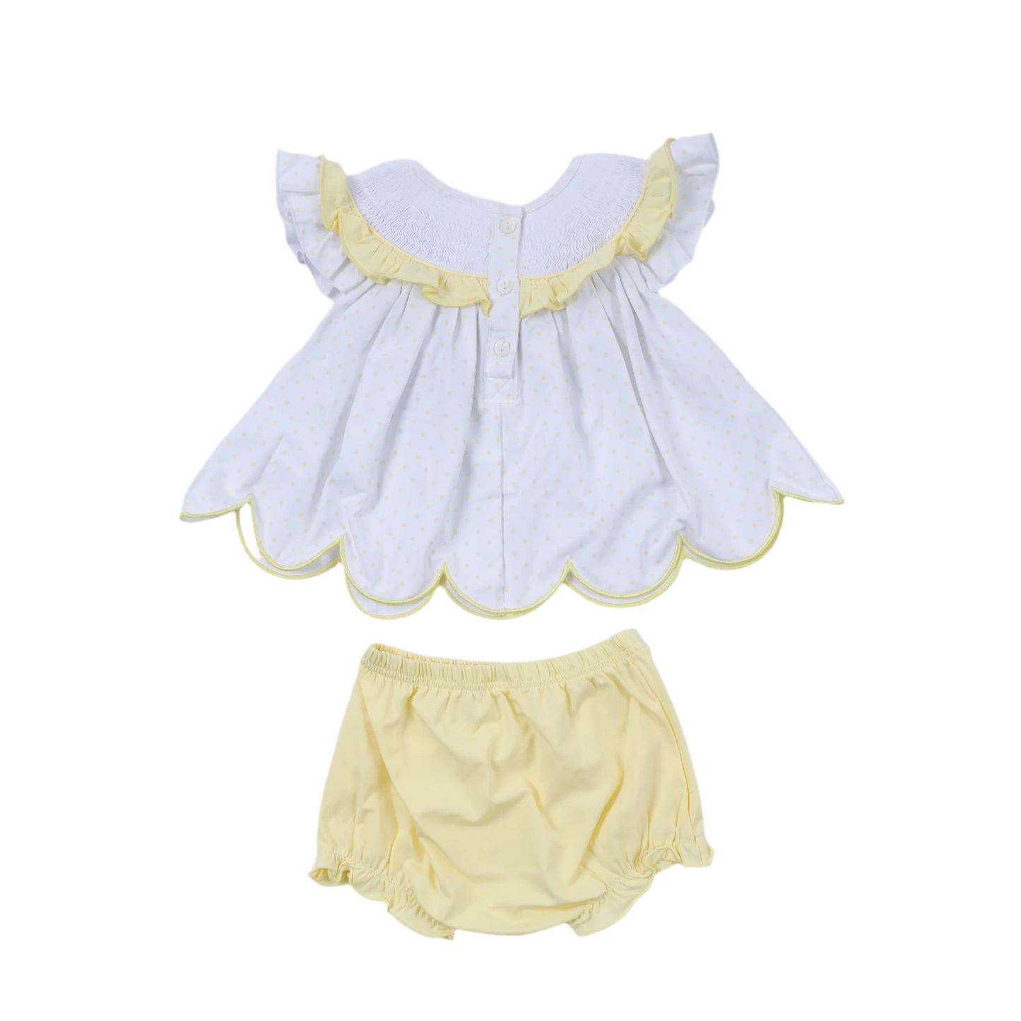 My Sunshine Smock Diaper Set, Pale Yellow
