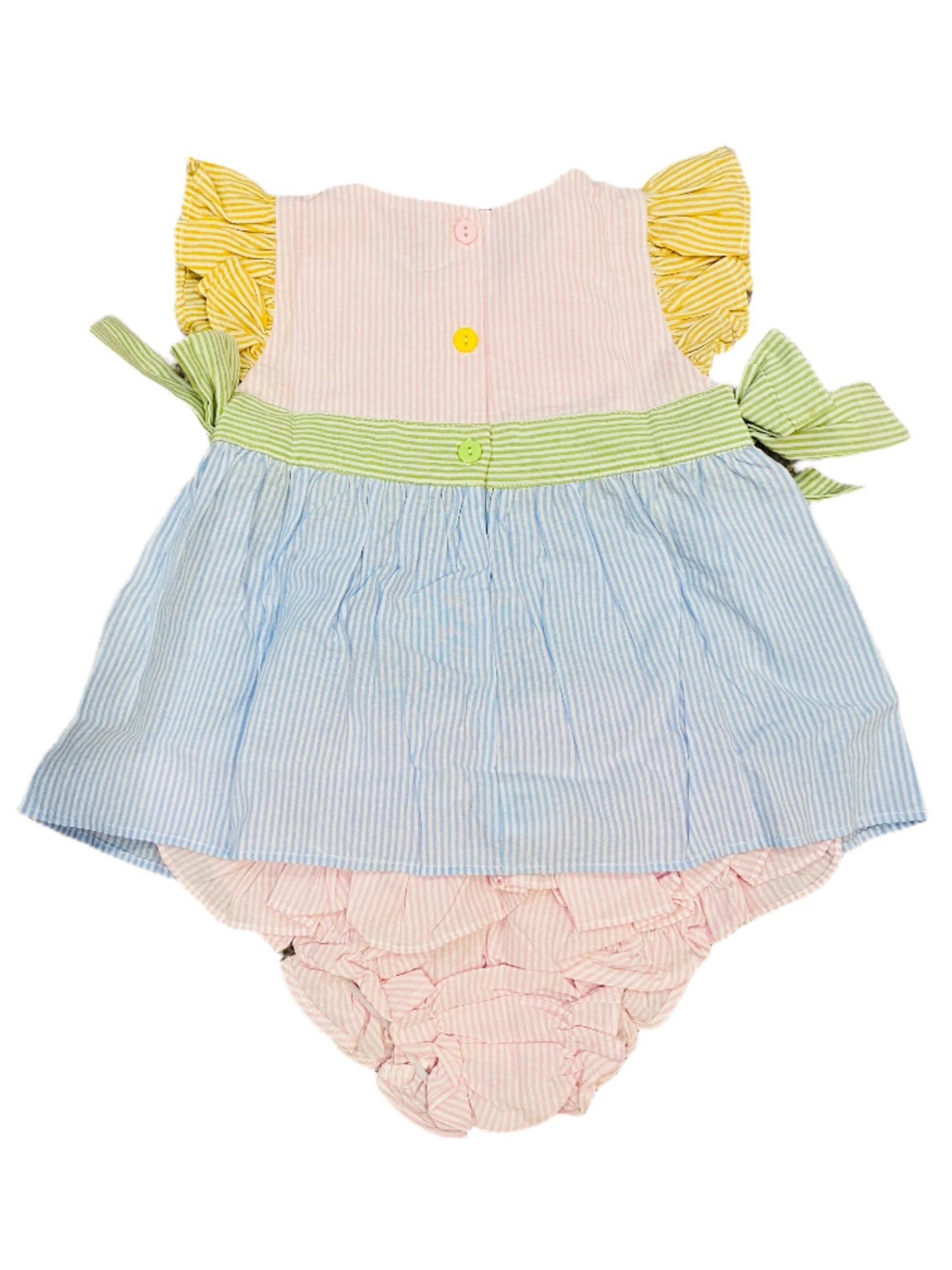 Spring Tie Seersucker Diaper Set