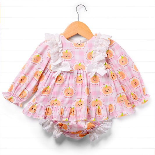 Pumpkin Gingham Diapers, Pink