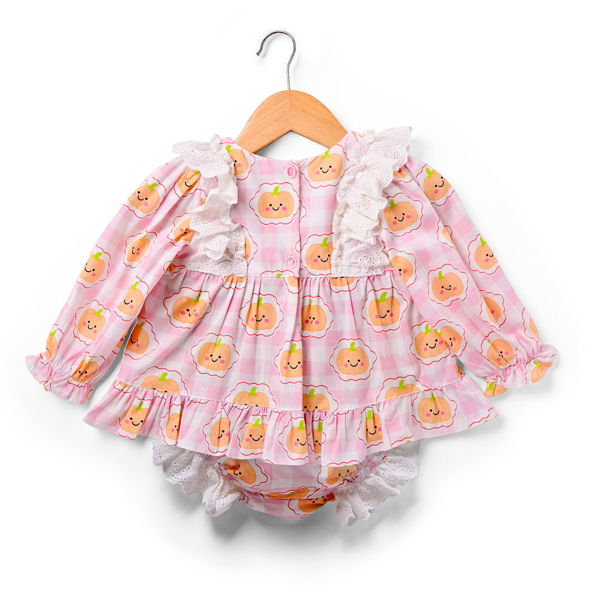 Pumpkin Gingham Diapers, Pink