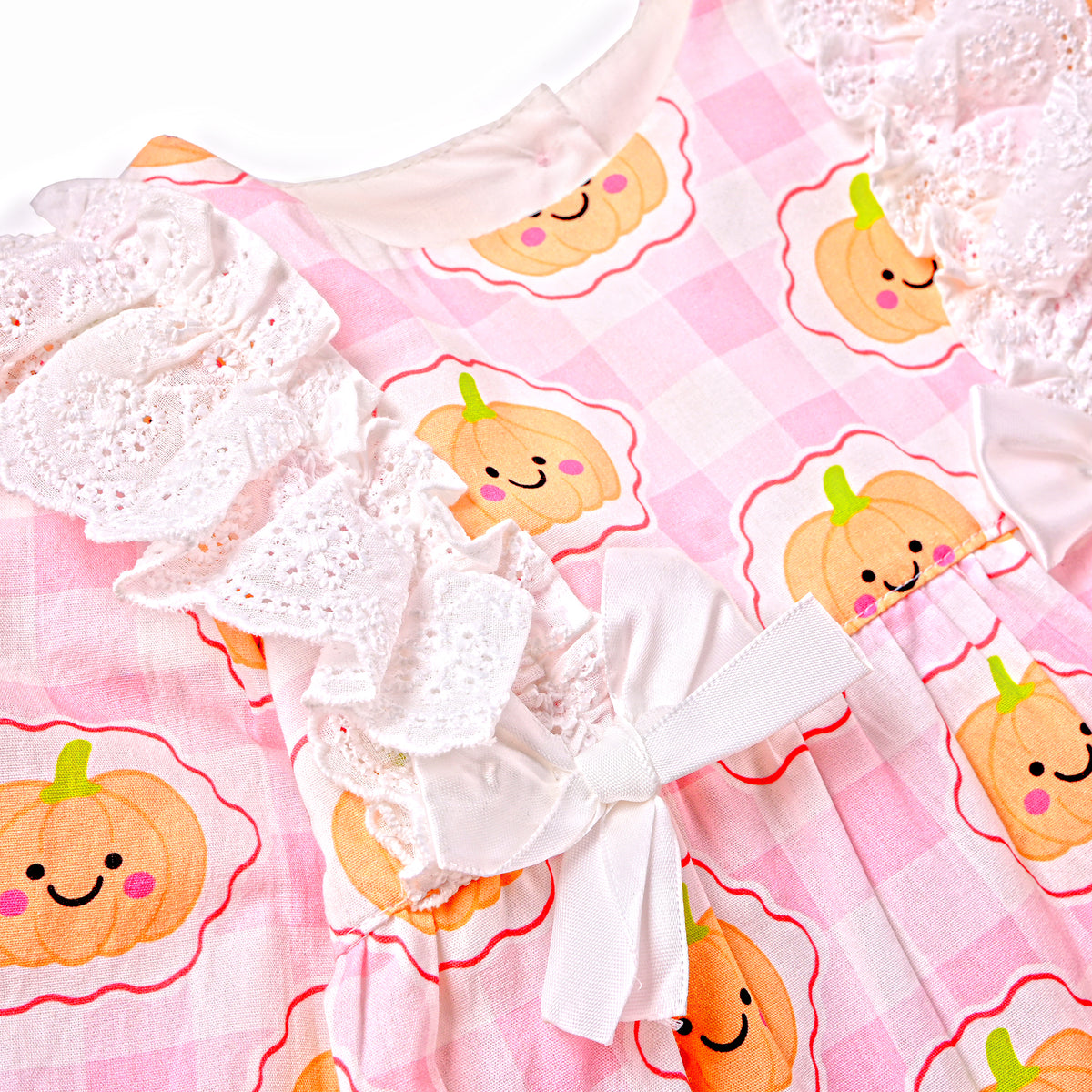Pumpkin Gingham Diapers, Pink