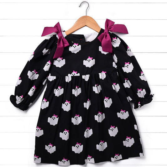 Ghost Pink Bow Dress, Black
