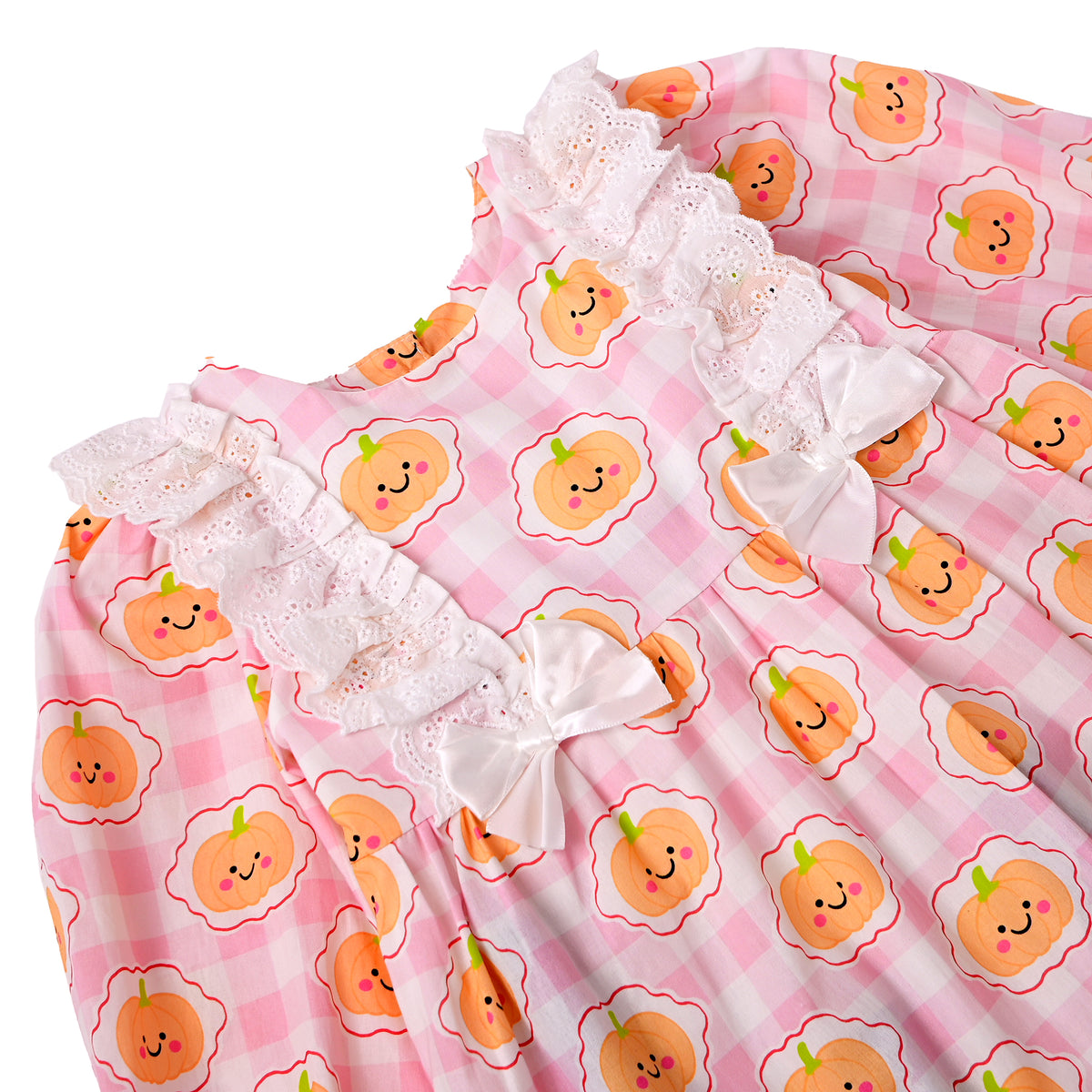 Pumpkin Gingham Dress, Pink
