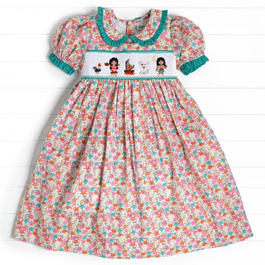 Princess Smocked Dress, Teal