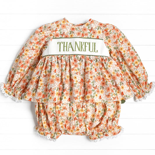 Thankful Smocked Diaper Set, Orange