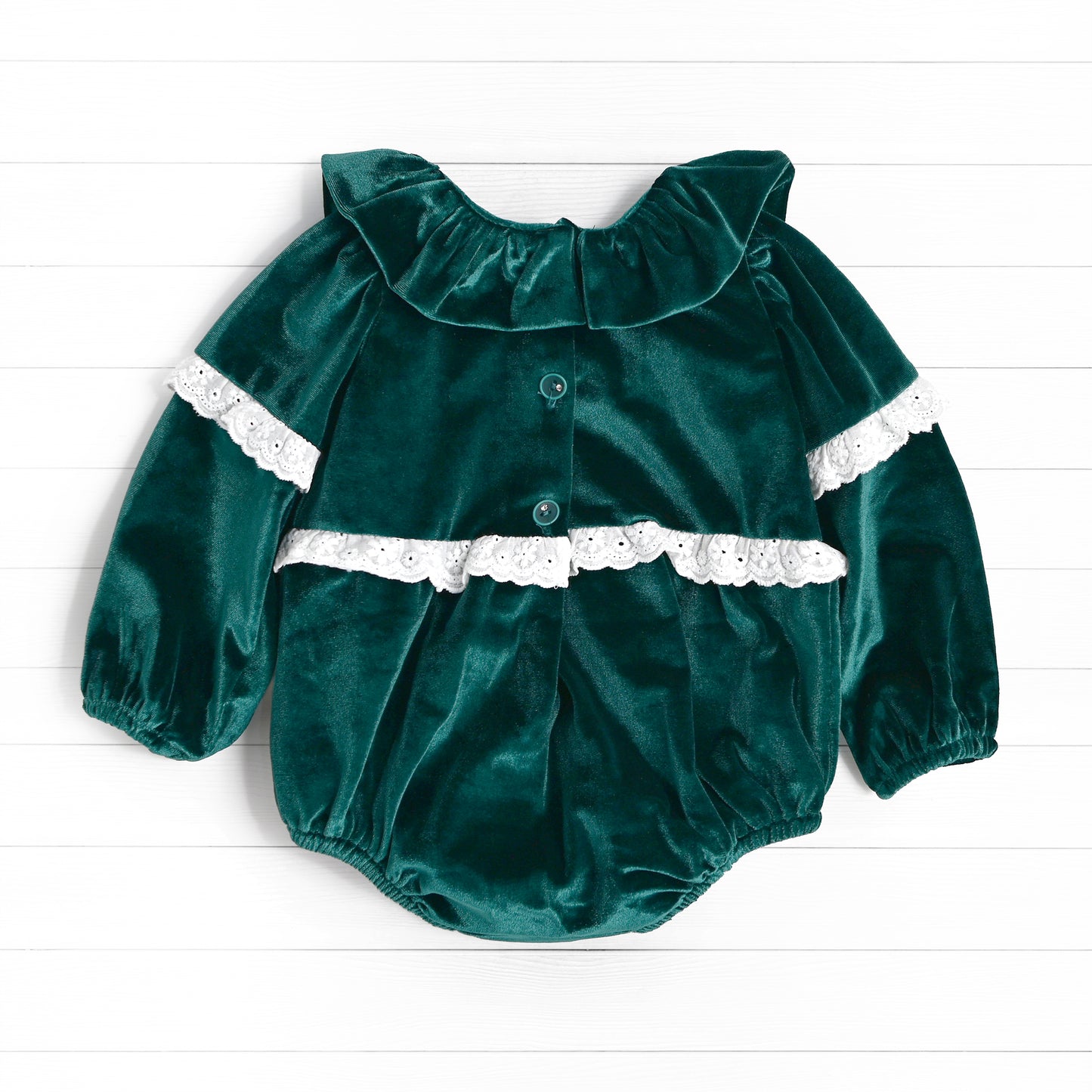 Velvet Eyelet Bubble, Green