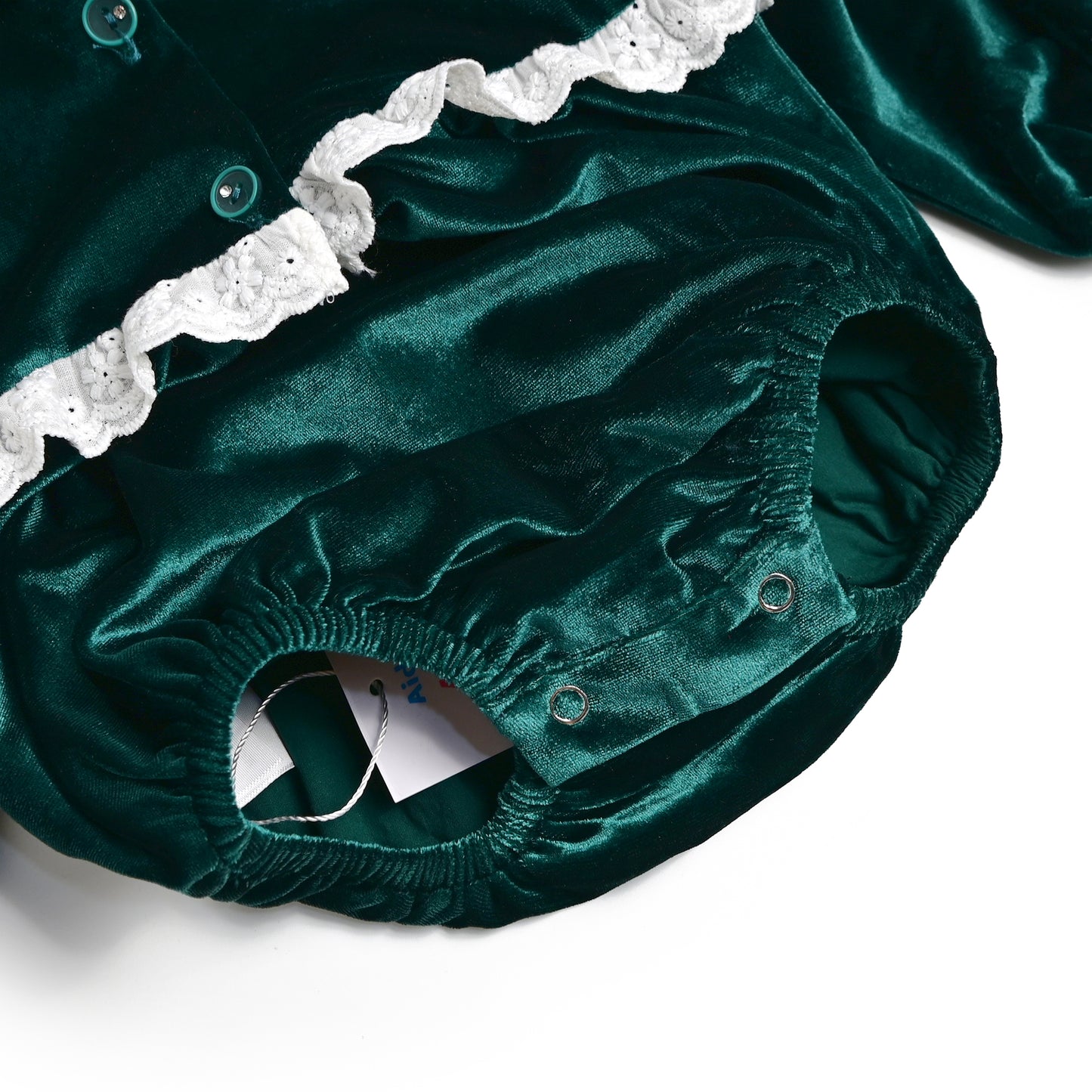 Velvet Eyelet Bubble, Green